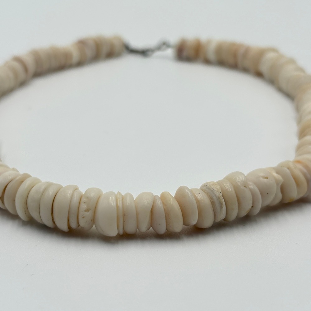 Vintage Shell Necklace 9" Ivory Colored Native American Style Natural Hawaiian - Picture 11 of 13